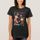 Twee Santa English Springer-spaniels in kerstmis S T-shirt (Voorkant)