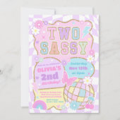 Twee Sassy Groovy 2e Preppy Varsity Verjaardag Kaart (Voorkant)