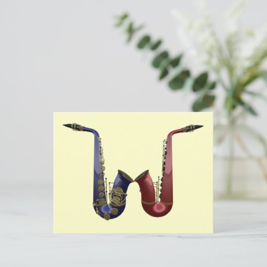 Twee saxes Briefkaart (Staand voorkant)