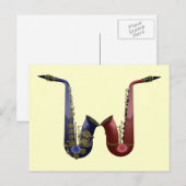 Twee saxes Briefkaart (Voorkant / Achterkant)