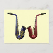 Twee saxes Briefkaart (Voorkant)