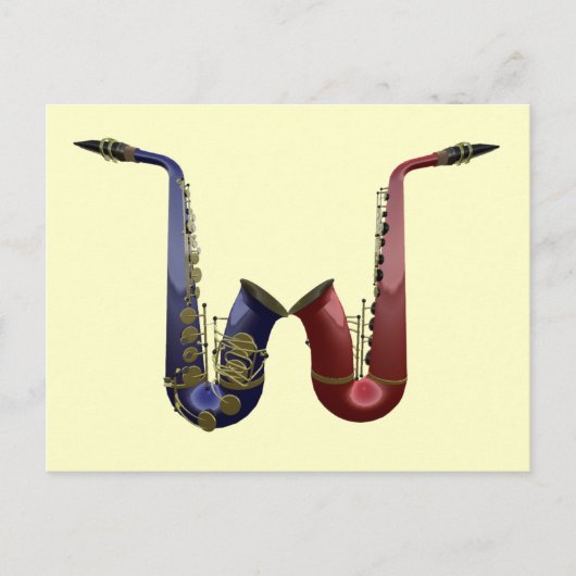 Twee saxes Briefkaart (Voorkant)