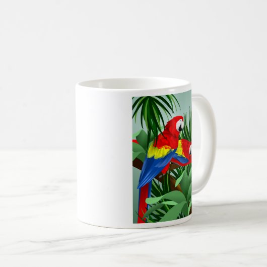Twee Scarlet Macaws Koffiemok (Voorkant rechts)