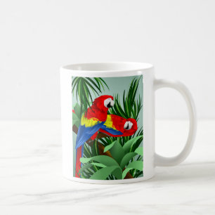 Twee Scarlet Macaws Koffiemok