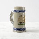 twee schapen bier stein bierpul (Voorkant links)