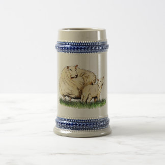 twee schapen bier stein bierpul