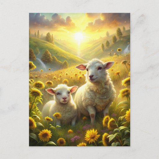 Twee schapen briefkaart (Voorkant)