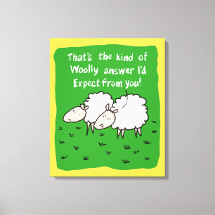 Twee schapen die in een veld praten canvas afdruk