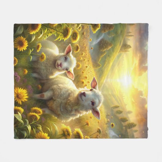 Twee schapen fleece deken (Voorkant (Horizontaal))