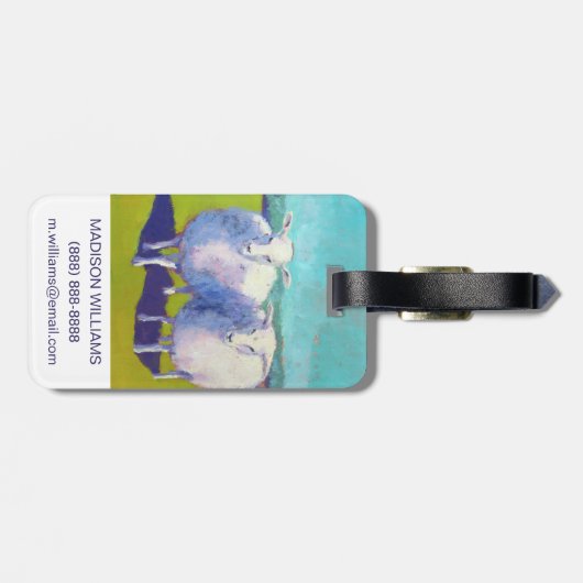 Twee schapen in het veld bagagelabel (Achterkant horizontaal)