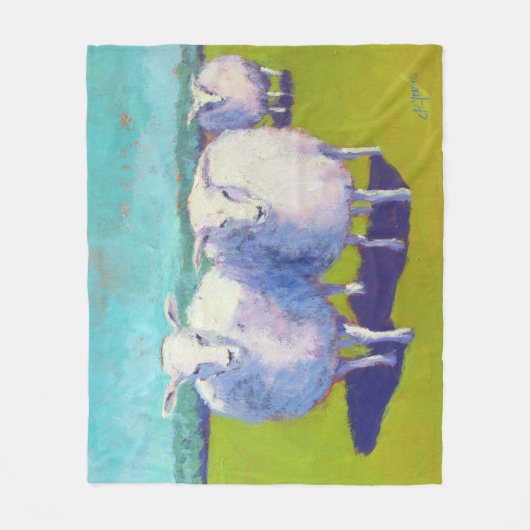 Twee schapen in het veld fleece deken (Voorkant)