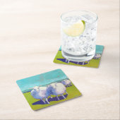 Twee schapen in het veld kartonnen onderzetters (Insitu)