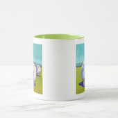 Twee schapen in het veld mok (Midden)