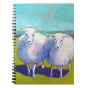 Twee schapen in het veld notitieboek