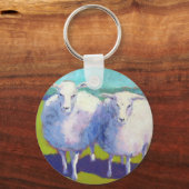 Twee schapen in het veld sleutelhanger (Voorkant)