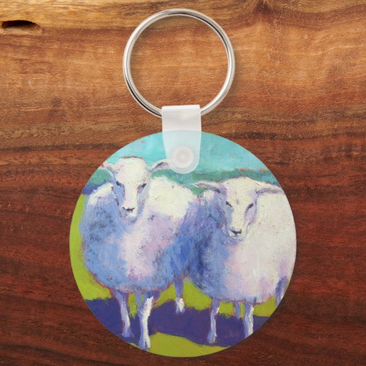 Twee schapen in het veld sleutelhanger (Voorkant)