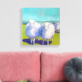 Twee schapen in veld 2 canvas afdruk (Insitu (Woonkamer))