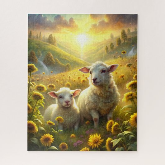 Twee schapen legpuzzel (Verticaal)