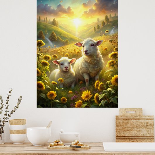 Twee schapen poster (Keuken)