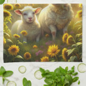 Twee schapen theedoek (Gevouwen)