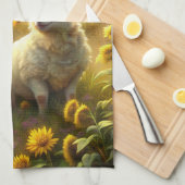 Twee schapen theedoek (Quarter Fold)