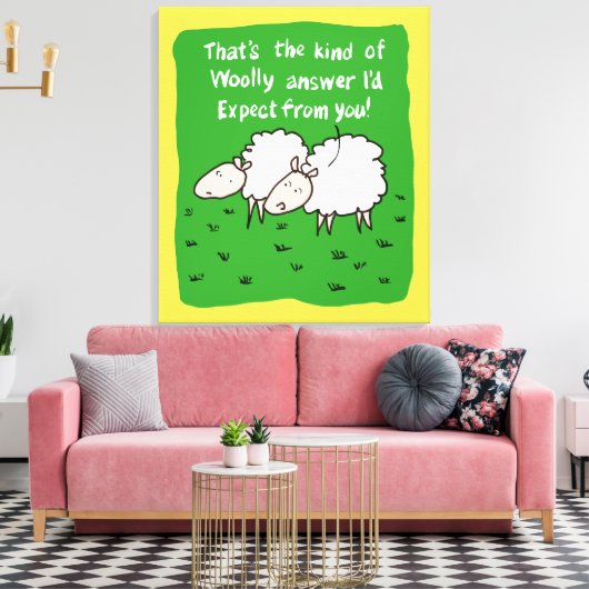 Twee schapenvlees in een veld canvas afdruk (Insitu (Woonkamer))