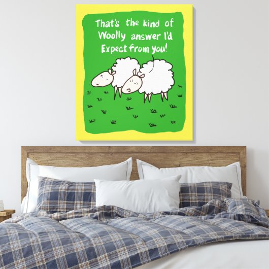 Twee schapenvlees in een veld canvas afdruk (Insitu (Slaapkamer))