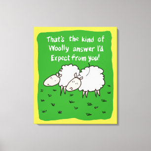 Twee schapenvlees in een veld canvas afdruk