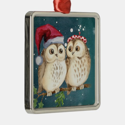 Twee schattig getrokken Eigenaars Metalen Ornament (Rechts)