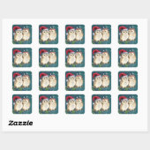Twee schattig getrokken Eigenaars Vierkante Sticker (Vel)