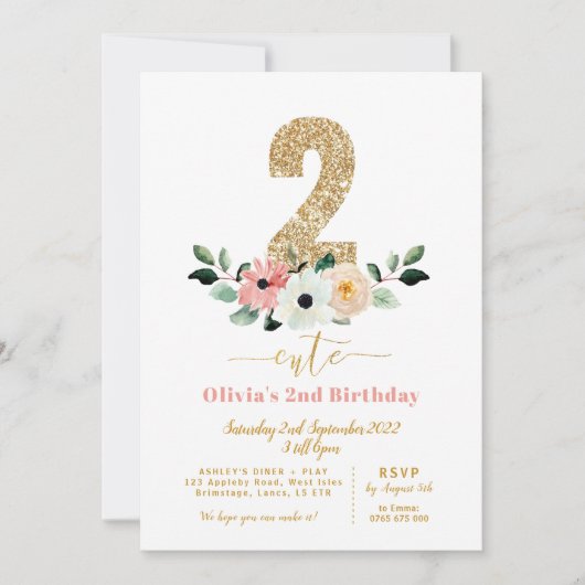 Twee schattige | 2 schattig | Meisjes tweede verja Kaart (Voorkant)