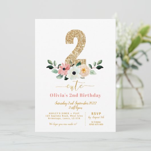 Twee schattige | 2 schattig | Meisjes tweede verja Kaart (Staand voorkant)