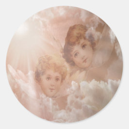 Twee Schattige Angels Ronde Sticker