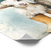 Twee Schattige Baby Goats op een regenachtige dag Poster (Hoek)