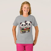 Twee Schattige beer leesboek T-shirt (Voorkant volledig)