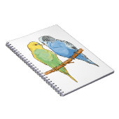 Twee schattige blauwe en groene boedgies notitieboek (Rechterzijde)