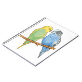 Twee schattige blauwe en groene boedgies notitieboek (Linkerzijde)