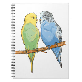 Twee schattige blauwe en groene boedgies notitieboek