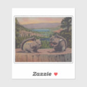 Twee schattige chipmunks op Stump Mountains Lake Sticker (Vel)