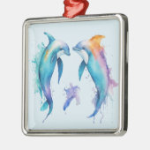 Twee schattige dolfijnen metalen ornament (Links)