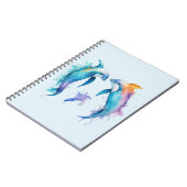 Twee schattige dolfijnen notitieboek (Linkerzijde)