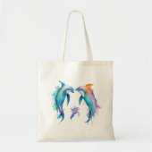 Twee schattige dolfijnen tote bag (Voorkant)