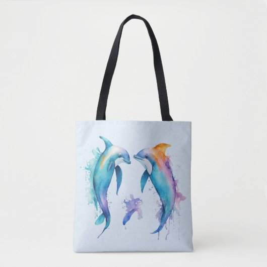 Twee schattige dolfijnen tote bag (Voorkant)