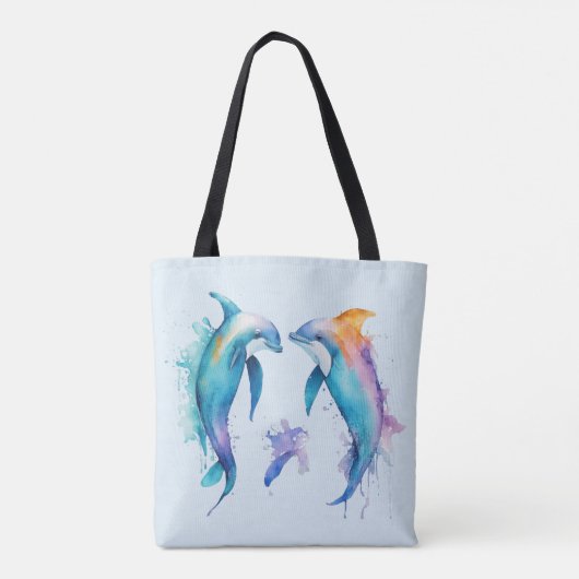 Twee schattige dolfijnen tote bag (Achterkant)