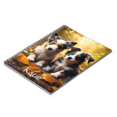 Twee Schattige gepersonaliseerde Puppies Notitieboek (Linkerzijde)