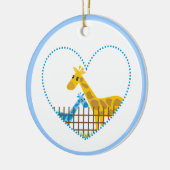 Twee schattige giraffen in een gestippeld hart Moe Keramisch Ornament (Links)