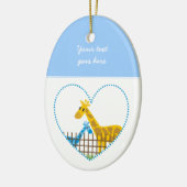 Twee schattige giraffen in een gestippeld hart Moe Keramisch Ornament (Links)