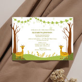 Twee schattige giraffen in Green Woodland baby sho Kaart