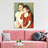Twee Schattige jonge meisjes (door Mary Cassatt) Canvas Afdruk (Insitu (Woonkamer))