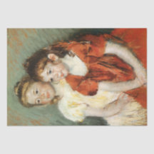 Twee Schattige jonge meisjes (door Mary Cassatt)